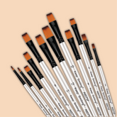 Keep Smiling Paint Brush Set | White Flat| 12 Pcs